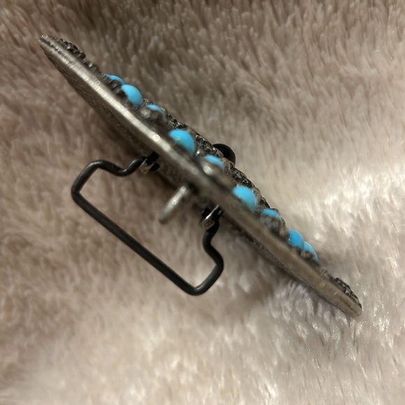 Vintage Faux Turquoise Belt Buckle - Picture 5 of 6